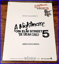 1989 NIGHTMARE ON ELM STREET 5THE DREAM CHILD MOVIE PRESS KIT With (5) Photos