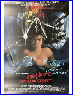 A2 Nightmare on Elm St Poster Signed by Robert Englund 100% Authentic With COA