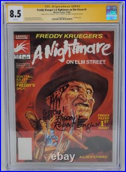 A Nightmare On Elm Street #1 Marvel 1989 Cgc 8.5 Robert Englund Signed