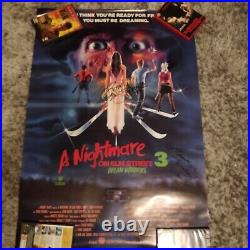 A Nightmare on Elm Street 3 Dream Warriors Poster signed Robert Englund & Heathe