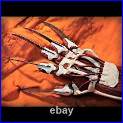 FREDDY KRUEGER Bone GLOVE Claw METAL and LEATHER Nightmare Elm Street COSPLAY KO
