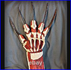 FREDDY KRUEGER Bone glove CLAW LEATHER AND METAL Nightmare Elm Street halloween