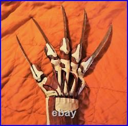 FREDDY KRUEGER Bone glove CLAW LEATHER AND METAL Nightmare Elm Street halloween