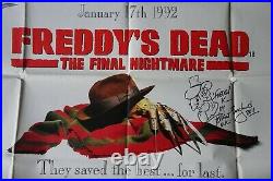 Freddys Dead Nightmare On Elm Street Quad Poster Signed Robert Englund + Drawing