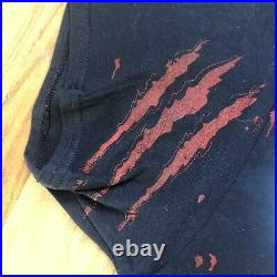 Men's Vintage Style Bootleg Nightmare on Elm Street All Over Print T Shirt Sz L
