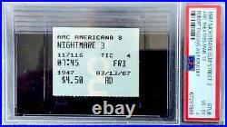 Movie Ticket Stub PSA 4 Nightmare on Elm Street 3 (1987) Robert Englund