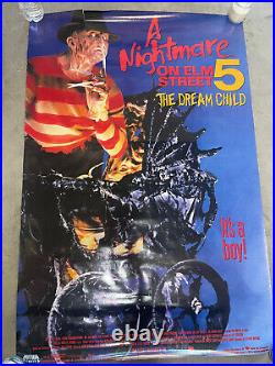 NIGHTMARE ON ELM STREET 5 DREAM CHILD 1989 VHS MOVIE POSTER 27x40 RARE