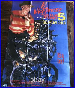 NIGHTMARE ON ELM STREET 5 DREAM CHILD 1989 VHS MOVIE POSTER 27x40 RARE PROMO