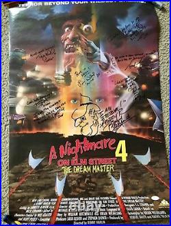 Nightmare On Elm Street 4 Cast Signed 22x34 Poster Englund Wilcox Hassel Theiss
