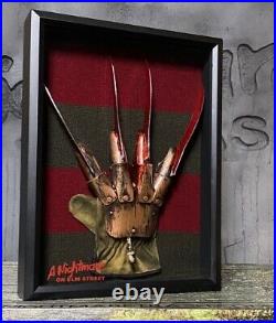 Nightmare On Elm Street Freddy Glove Display Frame Hat Sweater Horror Prop