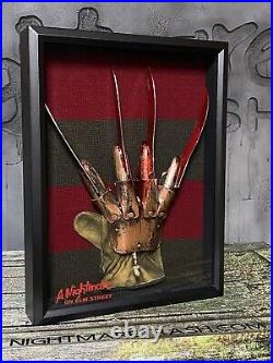 Nightmare On Elm Street Freddy Glove Display Frame Hat Sweater Horror Prop