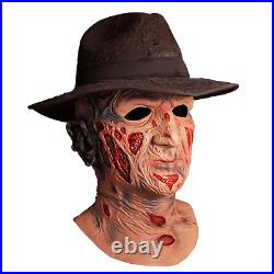 Nightmare on Elm Street Freddy Krueger with Hat Deluxe Latex Mask Halloween