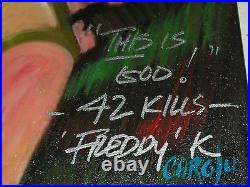 ROBERT ENGLUND Signed Painting Freddy Nightmare on Elm Street BAS BECKETT COA A