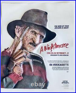 Rare Vintage 1986 Nightmare On Elm Street 2 Freddy Krueger 3d Horror Movie Sign