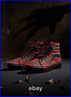 VANS X HOUSE Of TERROR Sk8-Hi, Nightmare On Elm Street Freddy Krueger, Size UK 10