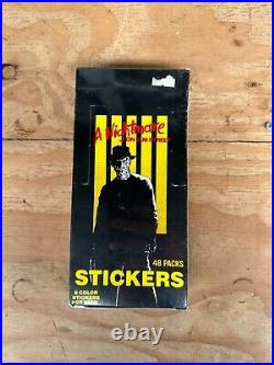 Vintage 1984 A Nightmare on Elm Street Stickers Sealed Box 48ct Packs SEALED