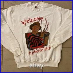 Vintage Nightmare on Elm Street Freddy Krueger Movie Promo Rap T Sweater size XL